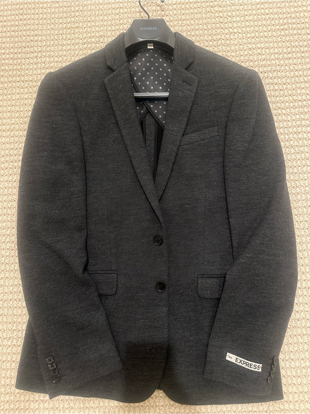Express Dark Charcoal Two-Button Men's Blazer